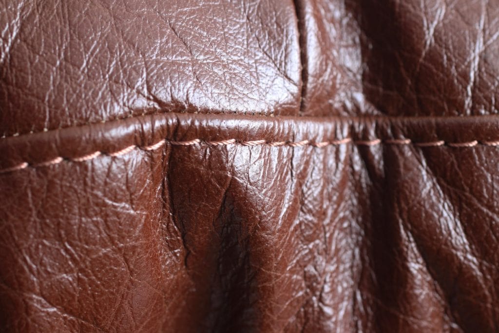 Visible wrinkles on leather